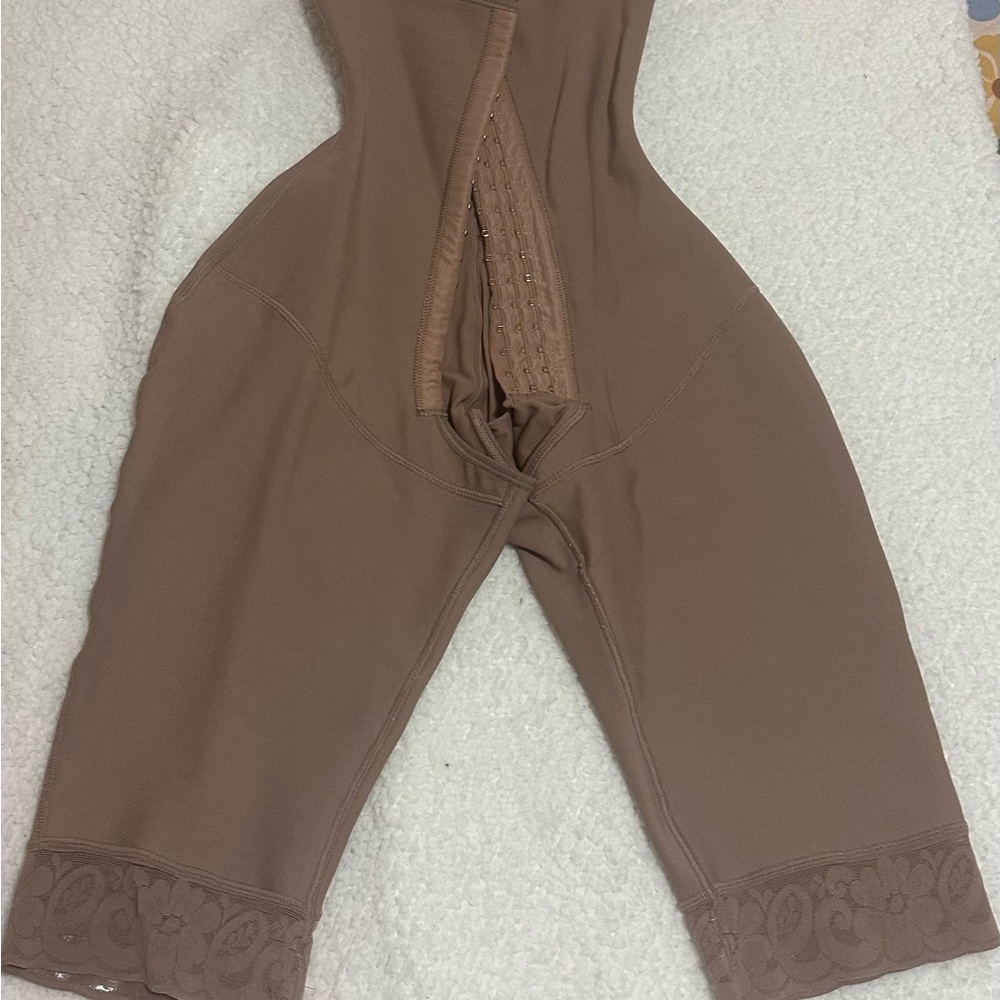 Brown Shapewear with Lace Trim